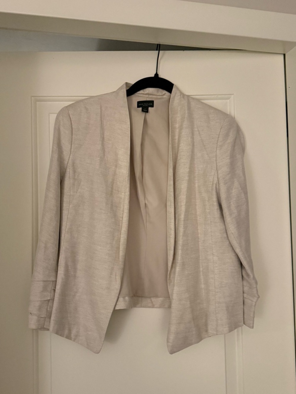 Ann Taylor Women's Open-Front Cream Blazer
